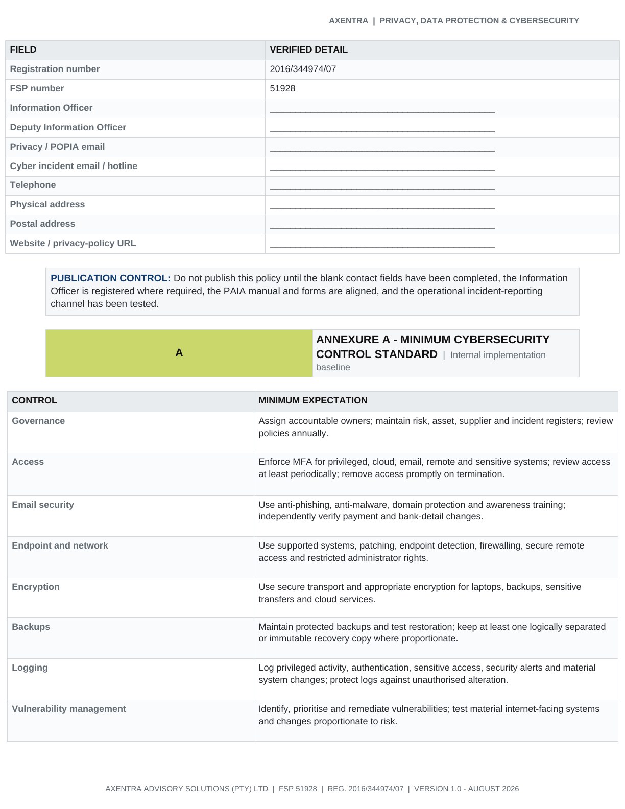 Privacy, Data Protection & Cybersecurity Policy 2026, page 10