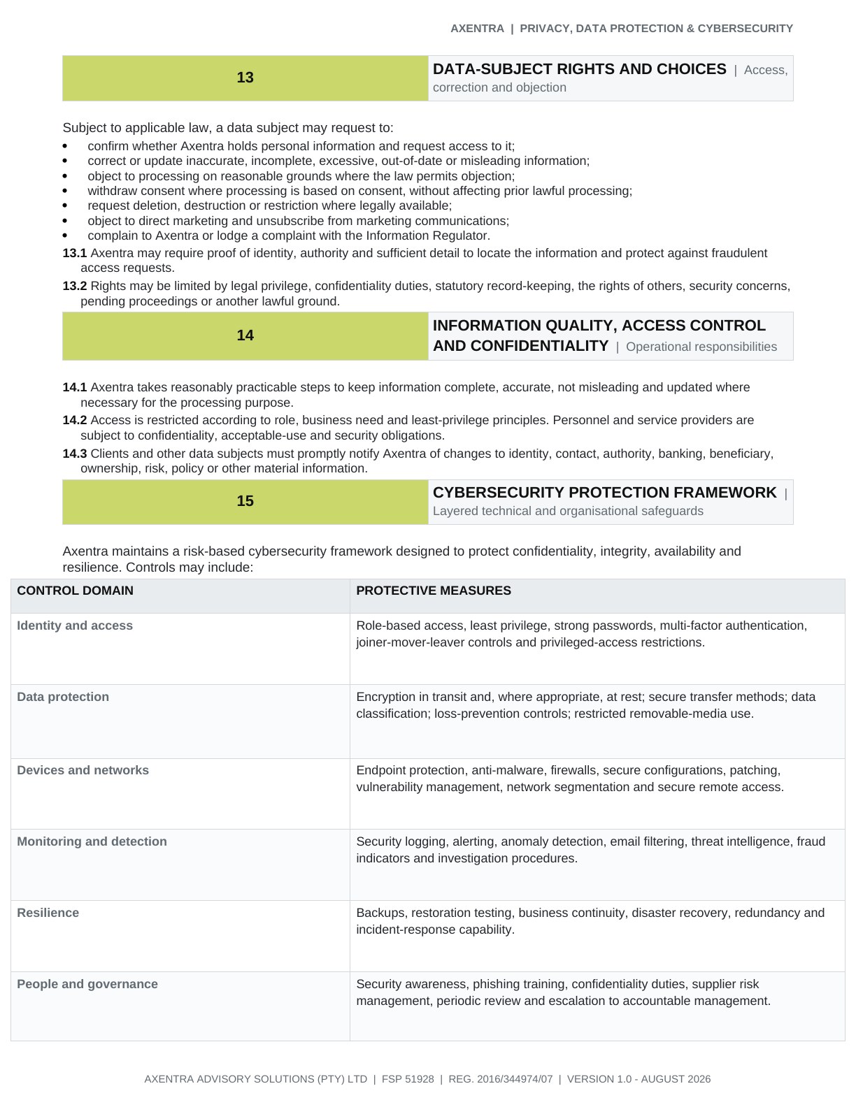 Privacy, Data Protection & Cybersecurity Policy 2026, page 7