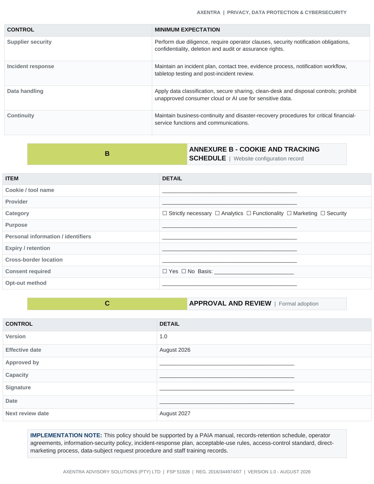 Privacy, Data Protection & Cybersecurity Policy 2026, page 11