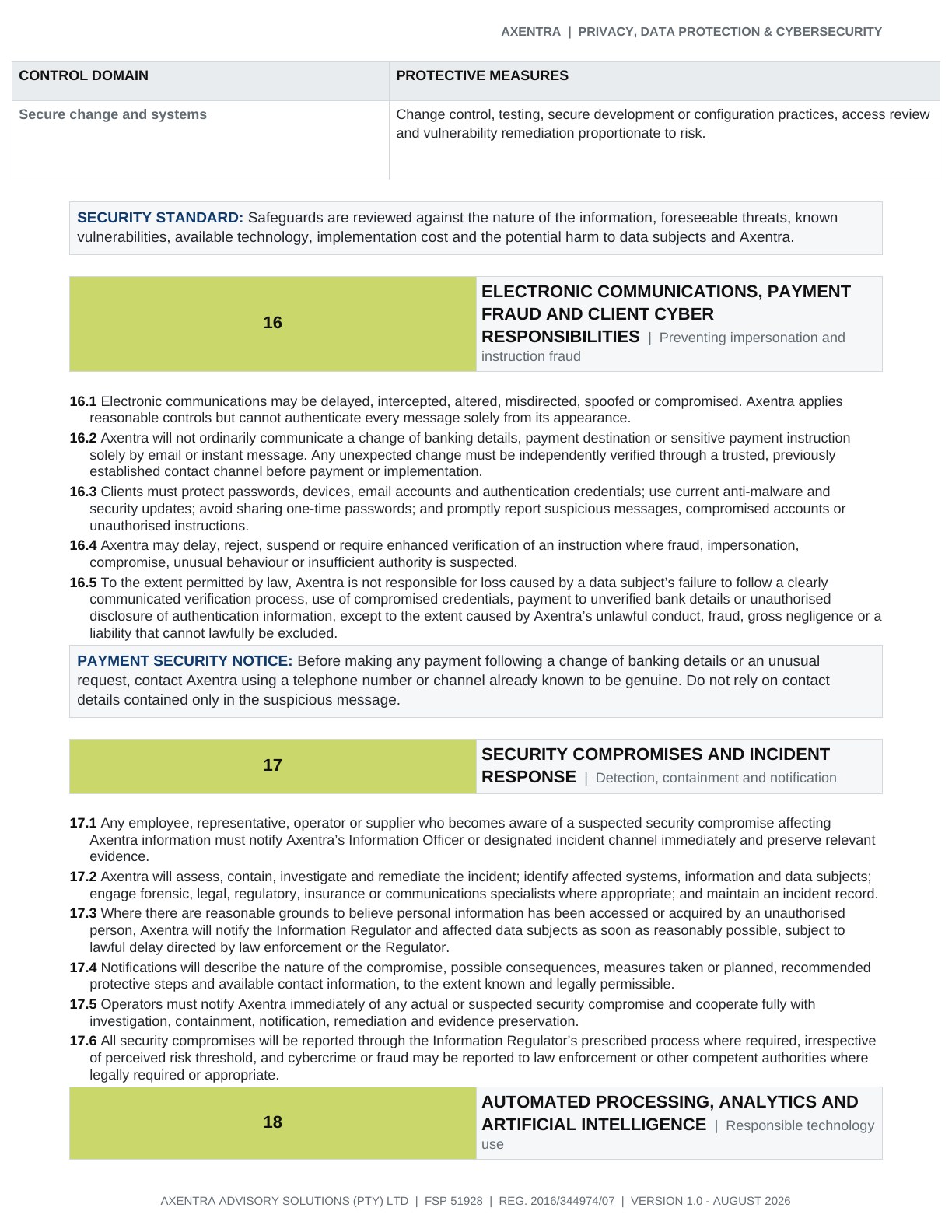Privacy, Data Protection & Cybersecurity Policy 2026, page 8